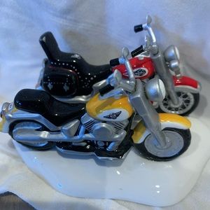 Snow Village - Harley-Davidson Fat Boy & Softail (In original box)